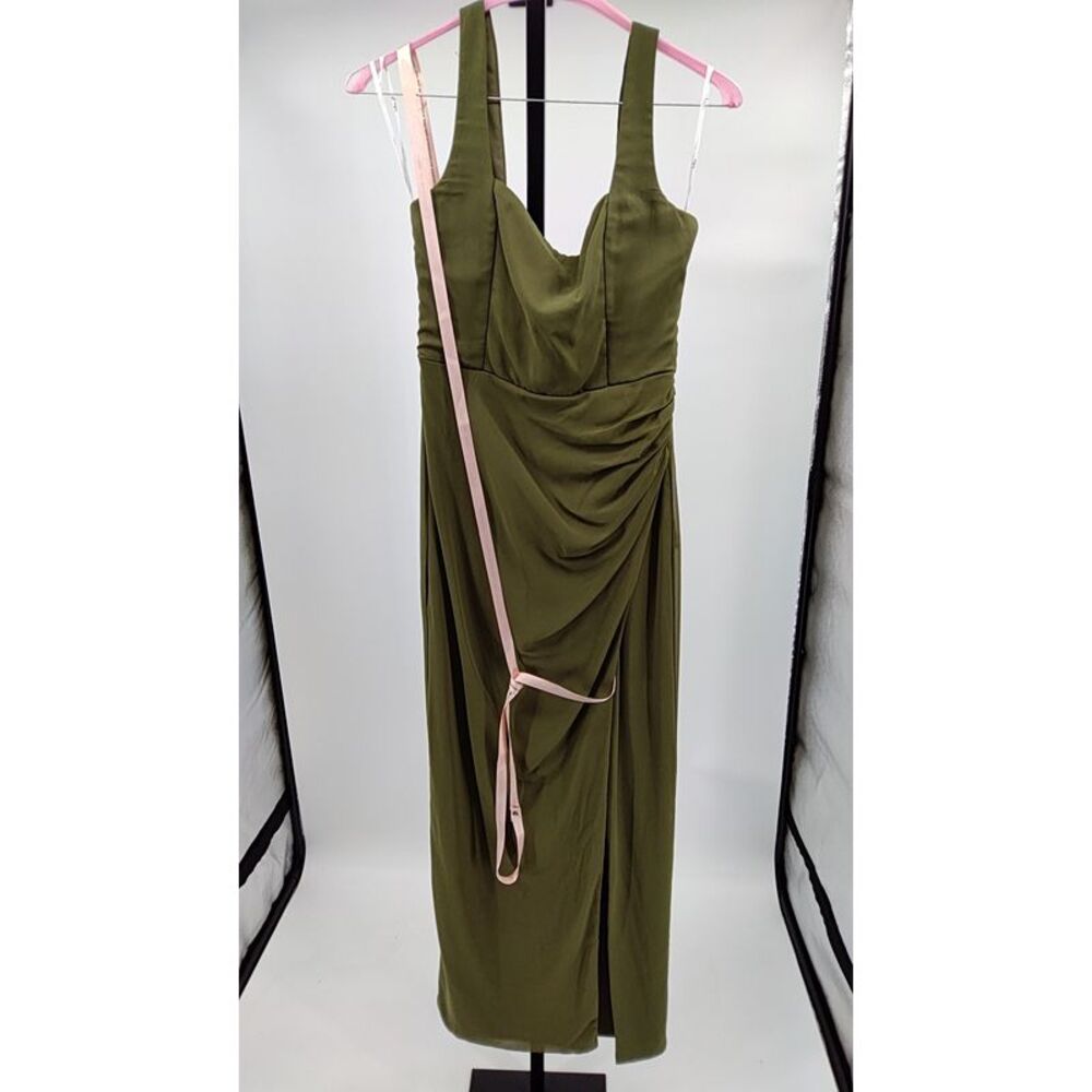 Lulu's Olive Green Draped Maxi Dress